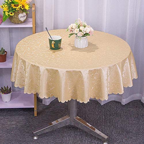 XQSSB Tisch Decke aus Premium Rechteckige Verdickung Tischabdeckung Gartentischdecke für Gastronomie Feste Party Hochzeiten Leuchtend Gelber Runder Durchmesser Von 120 cm