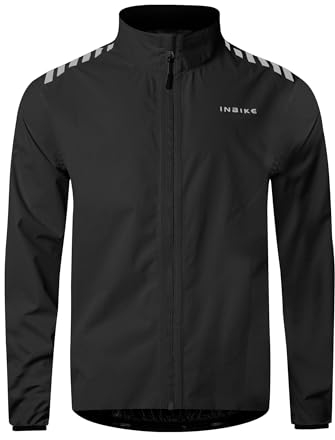INBIKE Fahrradjacke Herren Sommer Winter Wasserdicht Atmungsaktiv Regenjacke Regenmantel Fahrrad Radsport Laufjacke Regen Leicht Frühling Herbst Schwarz XL