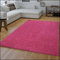 TT Home Wohnzimmer Teppich Hochflor Langflor Shaggy Soft Unifarben Modern Einfarbiges Design, Farbe: Rosa Pink, Größe:150 cm Quadrat