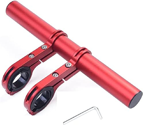 MAGICVOGEL Fahrrad Lenkerverlängerung 30cm extra Länge Fahrradlenker Extender Aluminiumlegierung Bike Lenker Erweiterung Doppel Klammern für GPS Lampe Golcke Tacho Kamera (Rot)