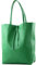 modamoda de T163 Damen Leder Shopper Schultertasche Large mit Innentasche handmade in Italy, Farbe:Grün2021