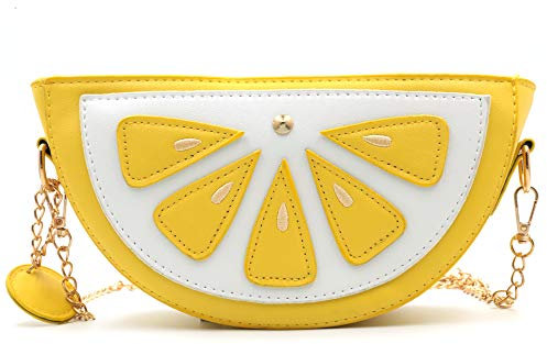 QiMing Lemon CrossBody Geldbeutel Tasche, PU Telefon Schulter Geldbörse für Frauen Mädchen