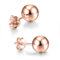 day.berlin 925 Silber Kugel Ohrstecker in Rosegold 18k vergoldet, runde Damen Ohrringe, 6mm Durchmesser rhodiniert mit Anlaufschutz, Ball Studs nickelfrei und wasserfest
