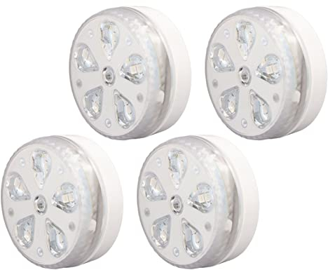 4 teilige LED Tauchleuchten, batteriebetriebene RGB Poolleuchten mit Fernbedienung, luftdichter Kreis, TIMING, RF RC Schwimmbadlampe zur Dekoration