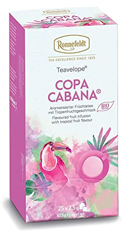 Ronnefeldt Teavelope 'Copa Cabana' - Früchtetee mit Tropenfruchtgeschmack, 25 Teebeutel, 62,5 g, Menge:2 Stück