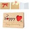 WANTOUTH Happy Anniversary Karte Holz Glückwunschkarte zum Jubiläum Beschreibbare Hölzerne Jubiläumskarten Klappbar Hochzeit Jahrestag Karte Valentinstag Karte Grußkarte für Freundin Freund Frau