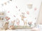 DEKO KINDERZIMMER Wandtattoo Waldtiere Set Wandsticker REH Hase Fuchs Kinderzimmer Wandaufkleber Ballon Babyzimmer Wanddeko DK1098-2