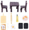 Aolso Puppenhaus Zubehör, 17PCS Wichtel Zubehör, Miniatur Wichtel Zubehör Zubehör Weihnachten, Miniatur Deko Miniatur Eier Milchbrot Mehlbeutel Puppenhaus Küchen-Backset (Schwarz)