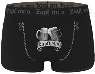 Hangowear Unterhose Zapfhahn schwarz | Trachtenunterhose Biergläser | Herren Boxershort