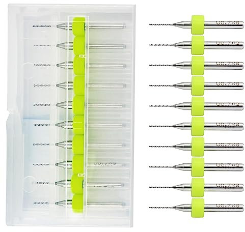 Hordion 10Pcs 0.7mm PCB Drill Bits, Small Twist Drill Bits, Micro Tungsten Carbide Tip Rotary Tool, CNC Drill Bits 1/8 Shank for CNC Engraving, PCB, Print Circuit Board