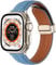 WIVASS Leather Watch Band Magnetic Clasp Replacement Strap Compatible with Apple Watch Ultra Series 8-1 38mm 40mm 41mm 42mm 44mm 45mm 49mm (38/40/41mm,Blue)