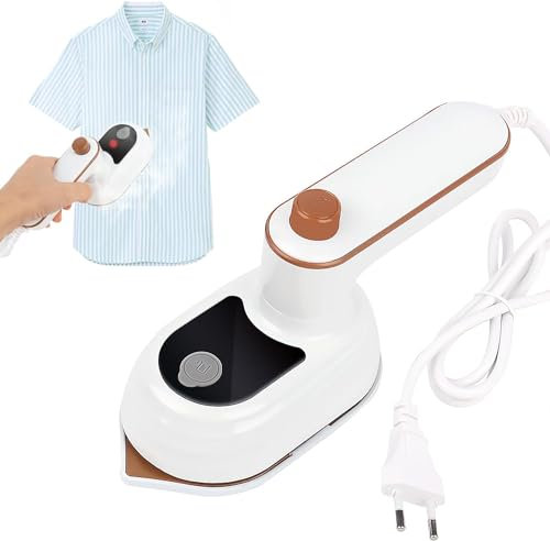 Mini Fer à Repasser Pliable, Fer à Repasser de Voyage Portable,110‑220V Mini Machine à repasser rotative poignée pliante Thermostat fer à vapeur Portable pour la maison et les voyages(EU)