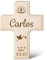 GRAVURZEILE Personalisiertes Holzkreuz mit Gravur - Zur Geburt - Personalisiert mit Namen & Datum - Holzkreuz für Kinder - Taufkreuz als Geschenk für Jungen & Mädchen - 19 x 14 cm