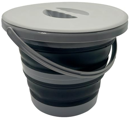 Nordrok 75092 5L Collapsible Bucket with Lid, Grey