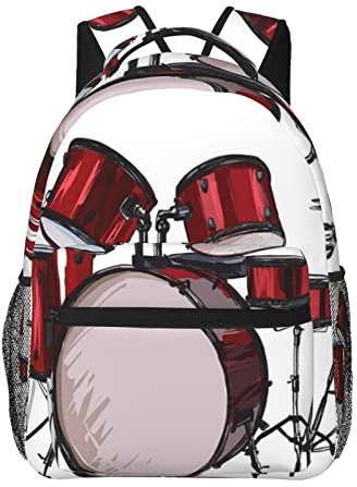 FJAUOQ Voyage sac à dos pour ordinateur portable Rock musique batterie Kit sacs à dos Durable sac à dos ordinateur portable sac cadeaux pour hommes femmes adultes