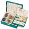 E-MANIS Jewelry Box for Women Girls - 2 Layers PU Leather Organizer With Lock and Removable Tray for Rings, Earrings, Necklace, Watches (Green)