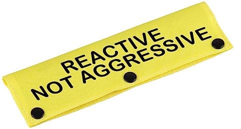 Funny Service Dog Leash Sleeve Reactive Not Aggressive Dog Leash Wrap for Pets(Not Aggressive-YE Sleeve)