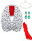 Shinymoon 6 Stücke Halloween Kostüm Frauen Dalmatiner Schal mit 1920er Jahren Handschuhe Spitze Fingerlose Handschuhe Imitation Perle Halskette Vintage Tropfen Baumeln Ohrringe und Halter für