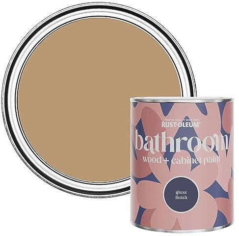 Rust-Oleum Feuchtigkeitsresistenter Badezimmerlack für Holz und Schränke in hochglänzendem Finish - Lehm 750ml