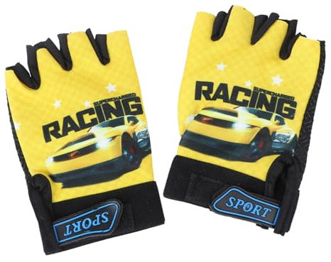 BESPORTBLE Gelbe Kinderhandschuhe Fahrradhandschuhe Für Kinder Reiten Laufhandschuhe Handschuhe Zum Trainieren Sport Auto Muster Handschuhe