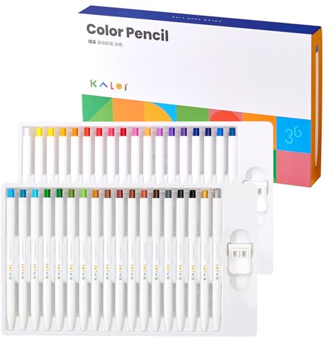 Kaco KALOR 36 Premium Color Mechanical Pencils, Refillable Soft Lead Core