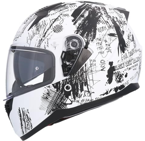 Shiro HEMETS Casco Integral SH-667 FUNCKY Blanco con Gafas Solar (XL)