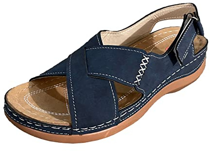 Sandale Orthopédiques Femme Ete Pieds Sensibles Chaussures Larges Confortable Sandales À Bout Ouvert Randonnee Chaussures De Loisirs Confortables Décontractées