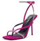 Zhabtuc Sandales à talons pour femmes, Bout Carré, Talon Thong, Bout Ouvert, Bride de Cheville avec Boucle, Sandales à Talons, Chaussures Élégantes, Daim rose, 40 EU