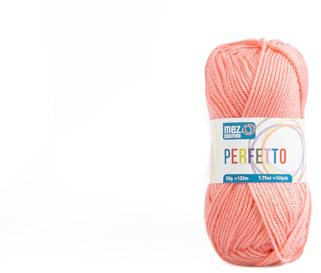 Lana acrilica morbida Perfetto Mez Cucirini, filato per uncinetto, lavoro a maglia, tappeti e hobby creativi, gomitolo da 50gr, 133 metri (Begonia P8341)