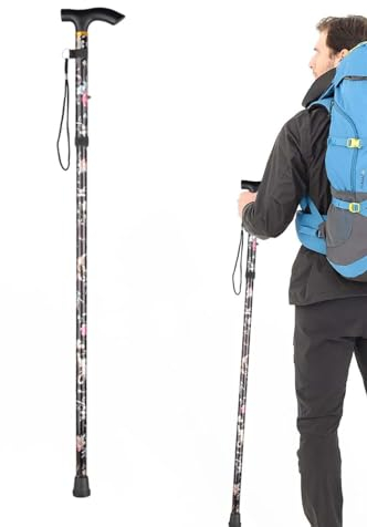 Trekkingstöcke – Spazierstöcke Wandern, verstellbare Trekkingwege Wandern | Zusammenklappbare Wanderstöcke Herren mit Schnellverschluss-System, zusammenklappbare Teleskop-Wanderstöcke für Camping