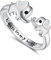 TANGPOET Elefanten Ringe 925 Sterling Silber Opal Elefanten Ring, Einstellbare Tier Ring, Geburtstag Schmuck Geschenke für Mädchen Kinder