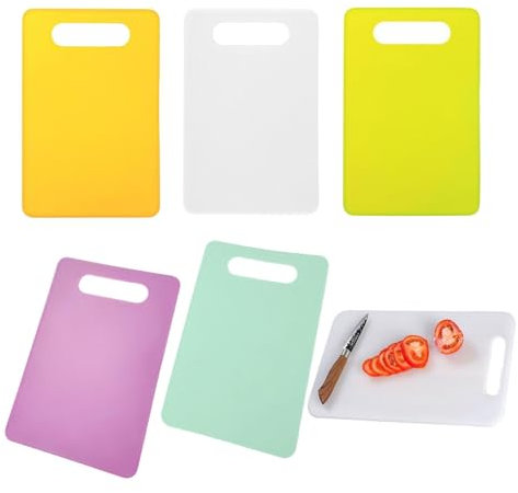 Set Da 5 Taglieri Flessibile Colorati,Set Di Taglieri Flessibili,tagliere Di Plastica,Set Di Taglieri Colorati Da Cucina,Senza BPA, Adatto Per Verdure Da Cucina, Frutta, Carne, Ecc