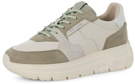 Tamaris Damen Schnürhalbschuh in grün-Kombi - Gr. 37