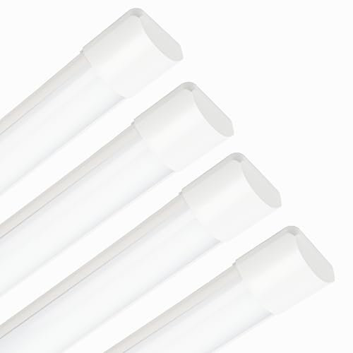 Sundertech 4 Stück LED-Registerleuchte, 150 cm, Neon LED, 48 W, 5350 lm, Kaltweiß, 6500 K, Leuchtstoffröhren für Garage, Lager, Parkplatz, Büro, Werkstatt, Küchenbeleuchtung