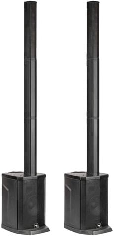 PROEL SESSION1 - Coppia Sistema audio a colonna a 2 canali da 400W di picco a colonna con mosulo MP3 / USB/SD player e BLUETOOTH STEREO + borsa satelliti inclusa, Nero.