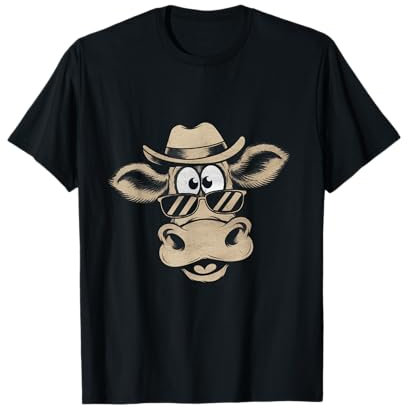 Kuh Witze Kuh mit Brille Lustige Kuh Gesicht Bilder T-Shirt