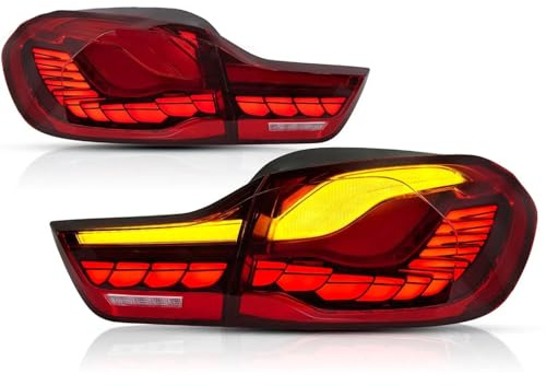 WLLLLa Auto Rückleuchten für BMW GTS F32 F33 F36 F82 F83 2014 2015 2016 2017-2020,Auto Heckstoßstange Rücklicht Reflektor Licht Satz Autozubehör,Red