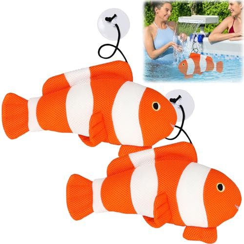 BigKing Ensemble de forme de Poisson Éponge Filtrante, 2PCS Absorbeur de Mousse de Baignoire Hydromassage, Éponge Absorbante pour Absorber la Mousse, la Graisse du Corporel, Huile et Mucus