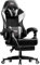 Precision Synergie Gaming Chair Computer Chair with Pocket Spring Cushion Footrest Height Adjustable Gaming Chair for Adults with 360° Swivel Seat Headrest and Lumbar Support for Office(White & Black)
