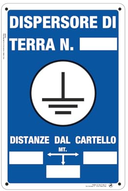 Cartello Segnaletico Dispersione Terra Alluminio Premium 20x30 cm – Made in Italy, Resistente Esterno, Stampa HD, Installazione Facile, Conforme Normative