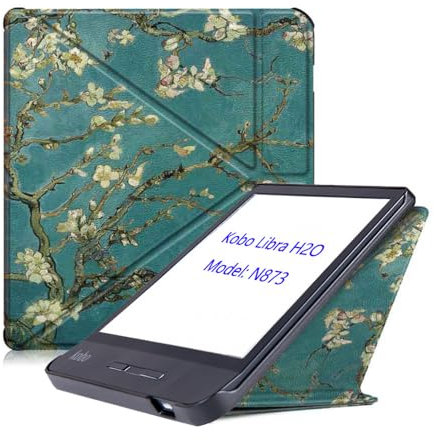Coque pour Kobo Libra H2O N873 7 2019 e-book Cover Ultra Mince Légère Housse de Protection avec Fonction Sommeil Automatique (XH)