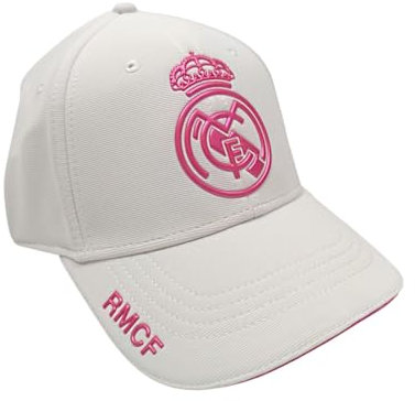 JYC CREATIVE Offizielle Kappe von Real Madrid, Fußballteam, Geschenk für Fußballfans, Kappe mit Visier für Damen und Herren, weiß, One size
