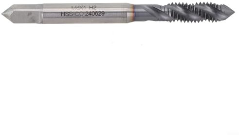 Fauhapyway Gewindeschneider mit Drahtkegel, HSS, nitriert, M6 x 1,0, Spiralnut, metrisches Maschinengewinde, rechtsschneidend, für Aluminium, Edelstahl, Bronze, CNC-Fräsen