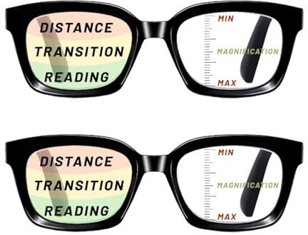 Viseng 2 Pack Progressive Multifokale Lesebrille mit Photochrome Sonnenbrille Anti-BlaulichtKlassische schwarze Lesebrille für Herren Damen Übergroße Brillen 1.5