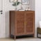 Nussbaum Sideboard Schrank, Rattan Sideboard Buffet Schrank mit Lagerung 2 Türen und 2 Regale, Küche Schrank/Esszimmer Credenza, für Eingangsbereich Schuh/Flur, Wohnzimmer unter TV