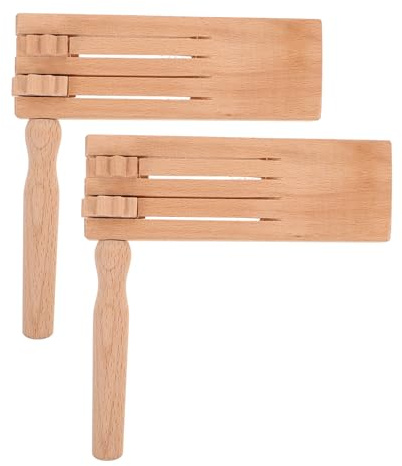 Rumorista Cricchetto in Legno a Doppia Serie 2 Pezzi | Strumento Tradizionale, Rattle Rotante per Feste e Compleanni, Adatto a Bambini e Ragazzi