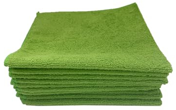 HEIMWERK global Mikrofaser Reinigungstuch, Putzlappen, Putztücher, Reinigungstücher Microfasertuch, Allzweck Mikrofasertücher Geschirrtücher, 5 I 10 I 20 I 50 er Set, Grün Größe: 40cm x40 cm (50)