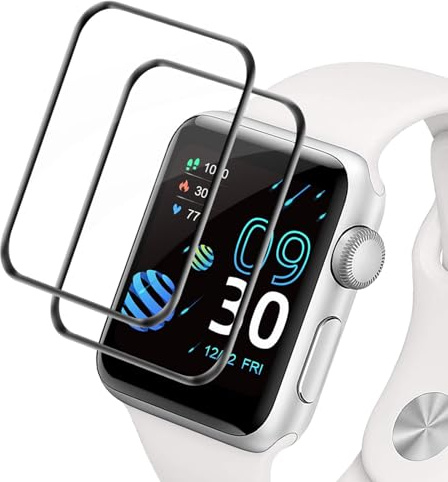Carantee 2 Stück für Panzerglas für Apple Watch Series 4/5/6/SE (40mm) Schutzfolie, Transparent Displayschutzfolie für Apple Watch Series 4/5/6/SE (40mm), Stoßfeste Sensitive Touch Schutzglas Folie