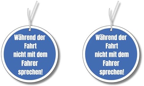 2x Duftbaum mit Während der Fahrt nicht mit dem Fahrer sprechen Motiv, Wagen lustig Duftspender, Duftbaum Auto tuning, Lufterfrischer, Duftanhänger Auto Set, Autoduft, Shqiptar,