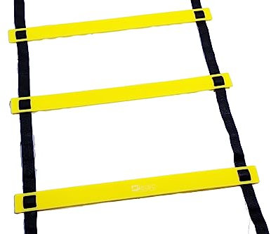 Lisaro Agility Leiter koordinationsleitern für fußball koordinationsleiter Sport Aller Art. Leiter 4m Lang. Kordinisationsleiter, Trainingsleiter mit Tasche(Scwarz/Gelb) (4 Meter)